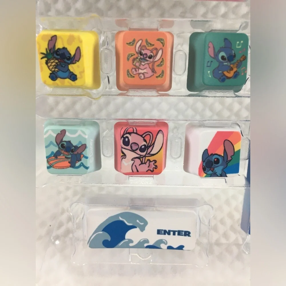 Disney Stitch Mechanical Keyboard Keycap Interchangeable  includes mini Stitch